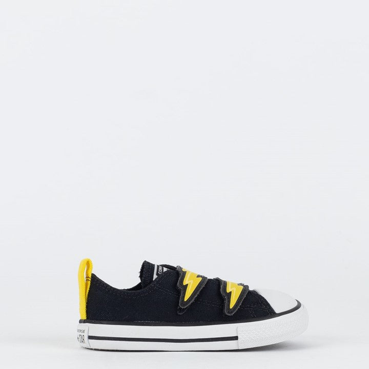 TENIS CONVERSE CHUCK TAYLOR ALL STAR 2V OX BOLTS PRETO AMARELO GEMA