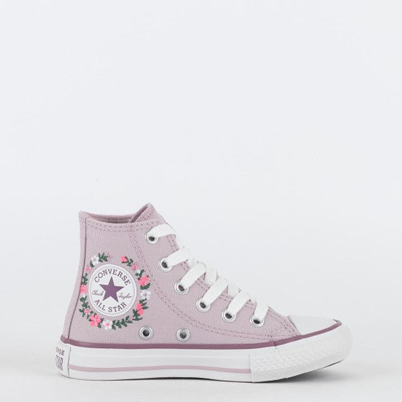 TENIS CHUCK TAYLOR ALL STAR CANO ALTO VIOLETA BORDADO