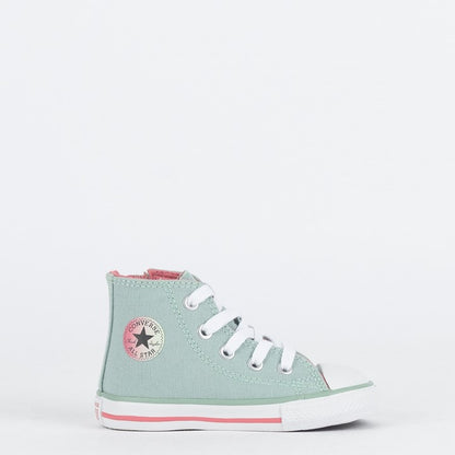 TENIS CONVERSE CHUCK TAYLOR ALL STAR CANO ALTO SIDE ZIP HI SEASONAL + 1 VERDE MENTA