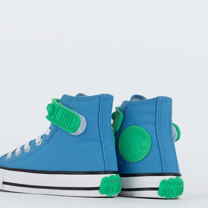 TENIS CONVERSE CHUCK TAYLOR ALL STAR BUBBLE STRAP AZUL HI AZUL VERDE VIVO