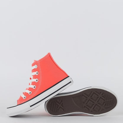 TENIS CHUCK TAYLOR ALL STAR CANO ALTO SEASONAL LARANJA CHAMA