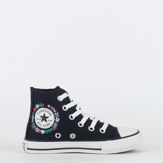 TENIS CHUCK TAYLOR ALL STAR CANO ALTO PRETO BORDADO