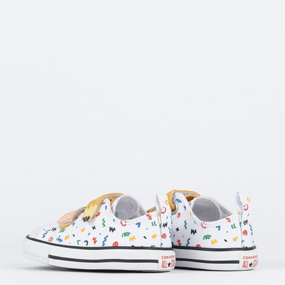 TENIS CHUCK TAYLOR ALL STAR 2V BRANCO OX POLKA DOODLE BRANCO/VERMELHO FORTE