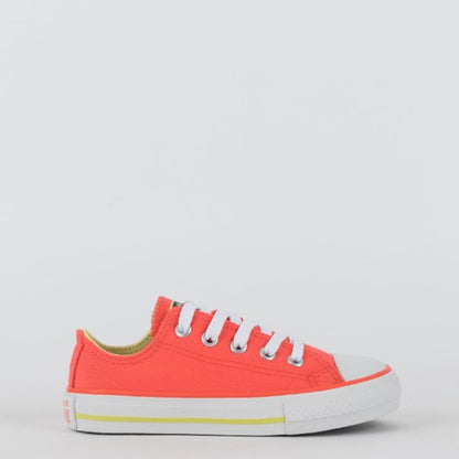 TENIS CHUCK TAYLOR ALL STAR LARANJA CHAMA/VERDE CITRICO