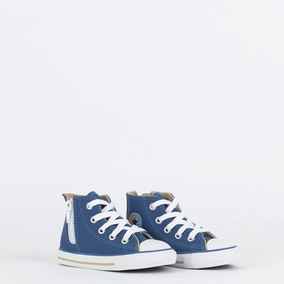 TENIS CHUCK TAYLOR ALL STAR SIDE ZIP HI SEASONAL AZUL CAQUI FOSCO