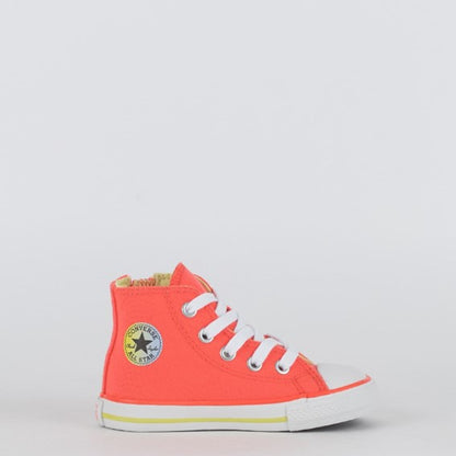 TENIS CHUCK TAYLOR ALL STAR CANO ALTO LARANJA CHAMA/VERDE CITRICO