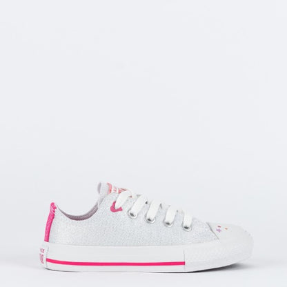 TENIS CHUCK TAYLOR ALL STAR OX BE DAZZLING PRATA FUCSIA