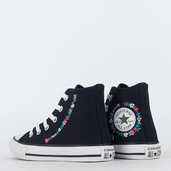 TENIS CHUCK TAYLOR ALL STAR CANO ALTO PRETO BORDADO